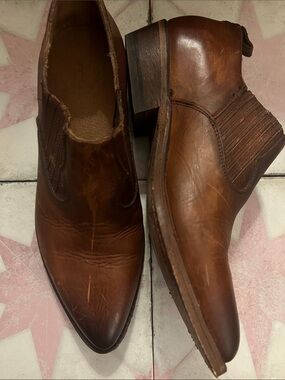 Frye Billy Shootie Brown Leather Women's Slip-On  Booties size 9.5 Like New